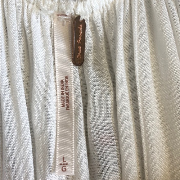 Free People Embroidered Oxford Swing Cut Out Mini Dress Size L - Picture 10 of 11